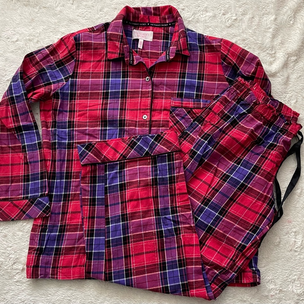 Victoria's Secret Red and Purple Plaid Set